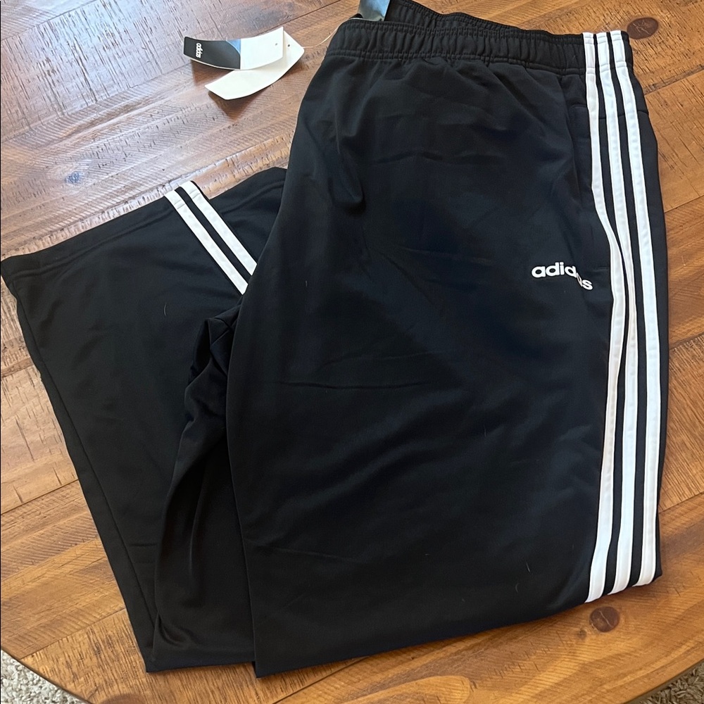 Adidas Men’s Black Joggers with White Stripes 4XL